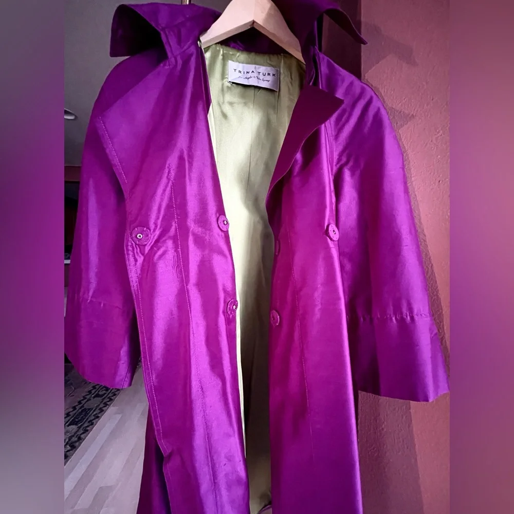 Trina Turk Magenta Pea Coat - Picture 6 of 17